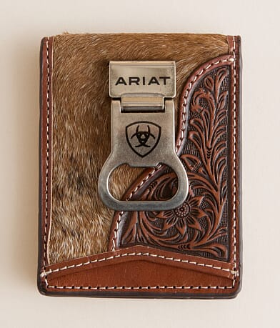 Ariat Money Clip Leather Wallet front view