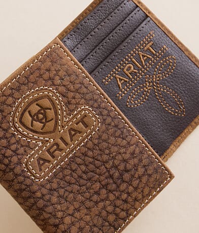 Ariat Trifold Leather Wallet - Men's Bags & Wallets in Brown | Buckle