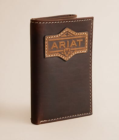 Ariat Patch Leather Wallet front view
