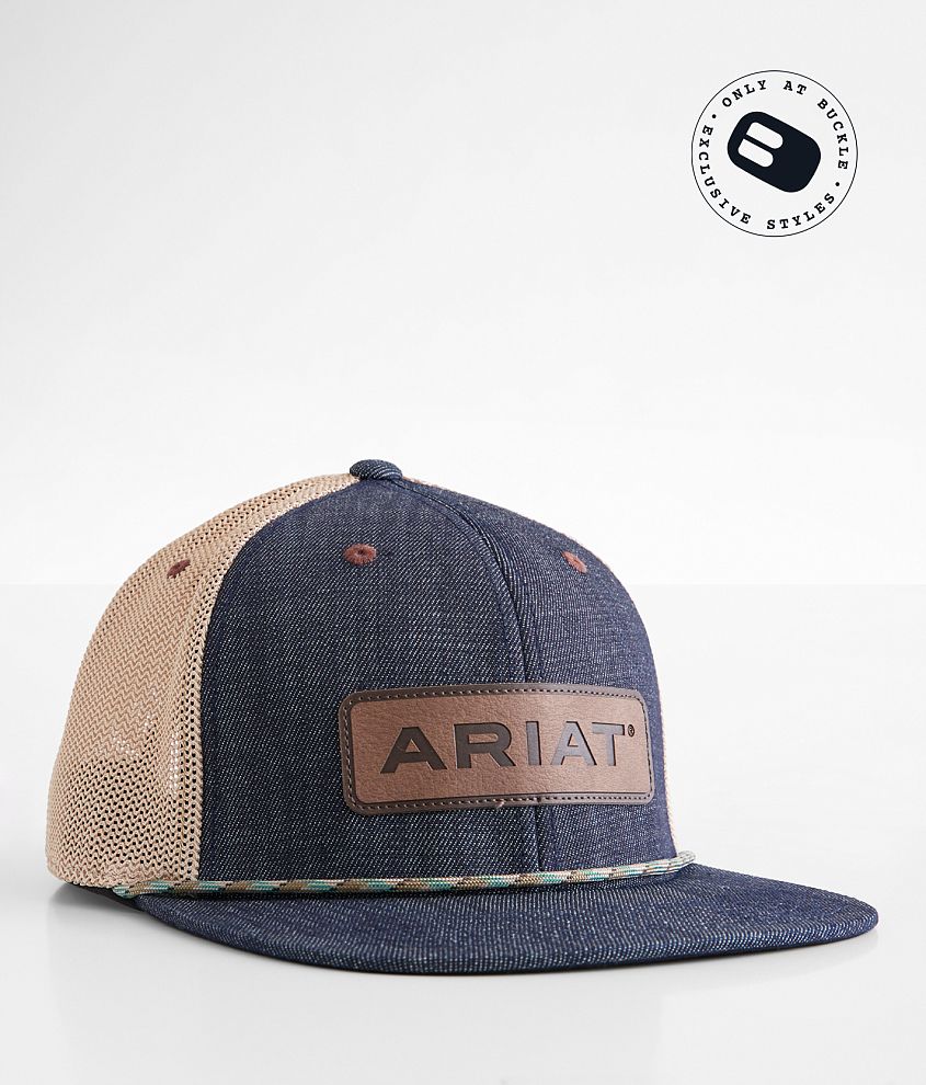 Ariat Denim 110 Flexfit Trucker Hat - Men\'s Hats in Denim | Buckle | Flex Caps