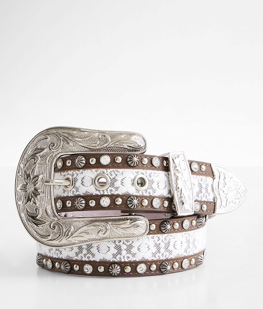 Angel Ranch Glitz Lace Western Belt - Women's Belts in Brown