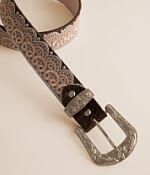 Angel Ranch Embroidered Lace Glitz Leather Belt - Women