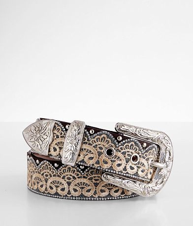 BKE Embroidered Western Belt - Women's Belts in Cream Brown