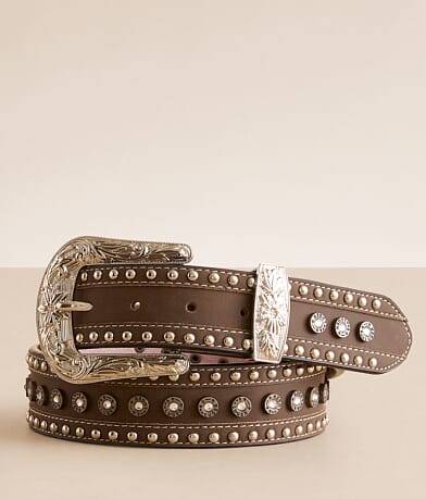 Angel Ranch Glitz Studded Leather Belt front view