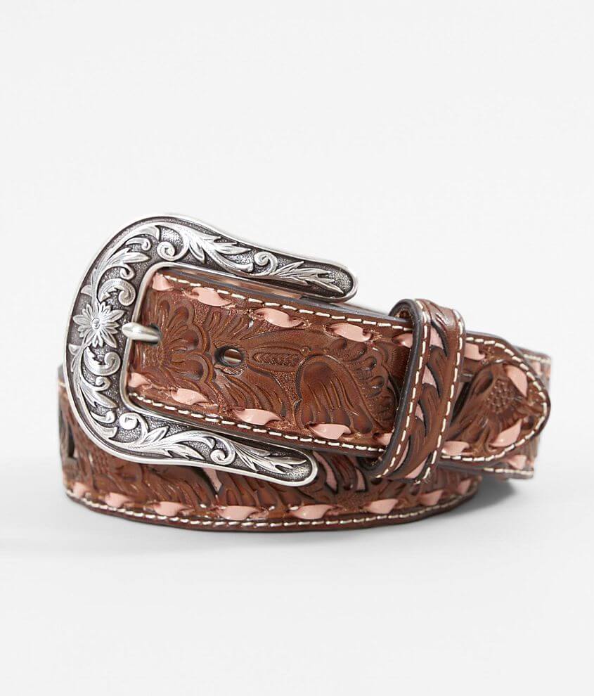 Nocona Tooled Leather Belt front view