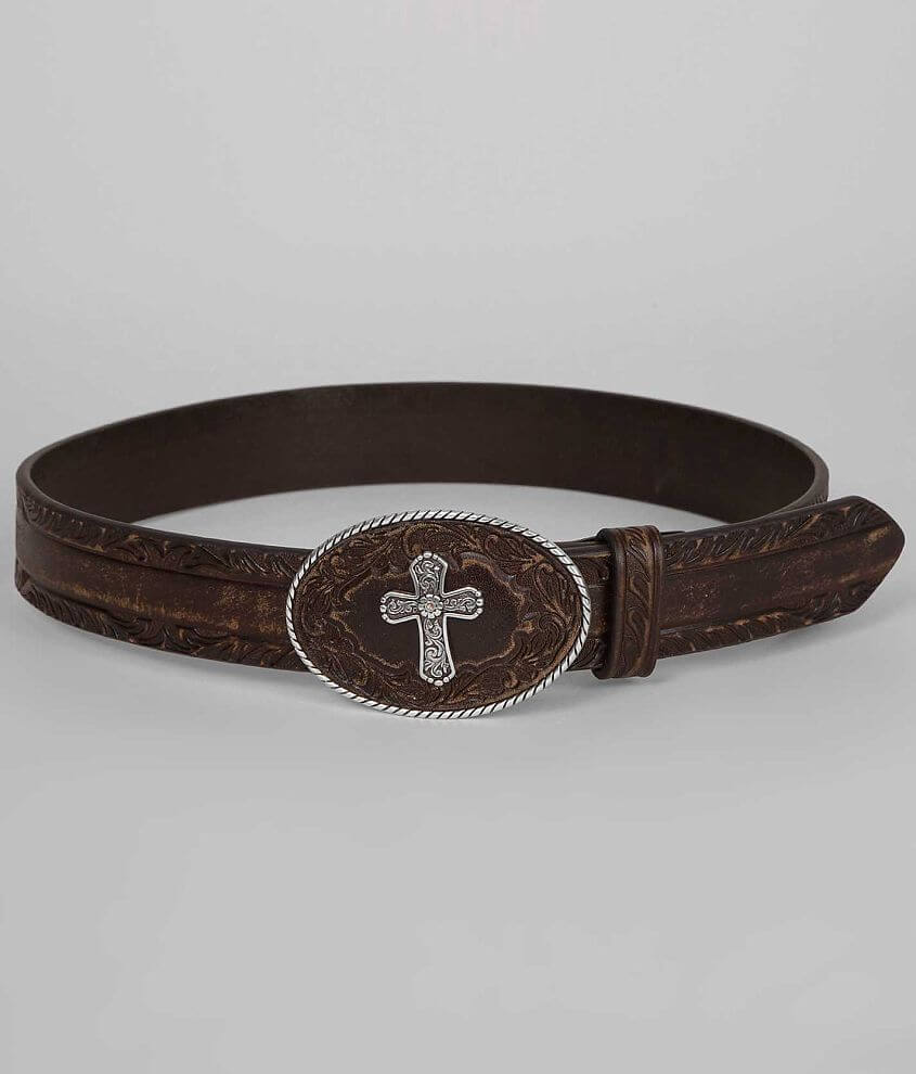 Nocona Cross Leather Belt front view