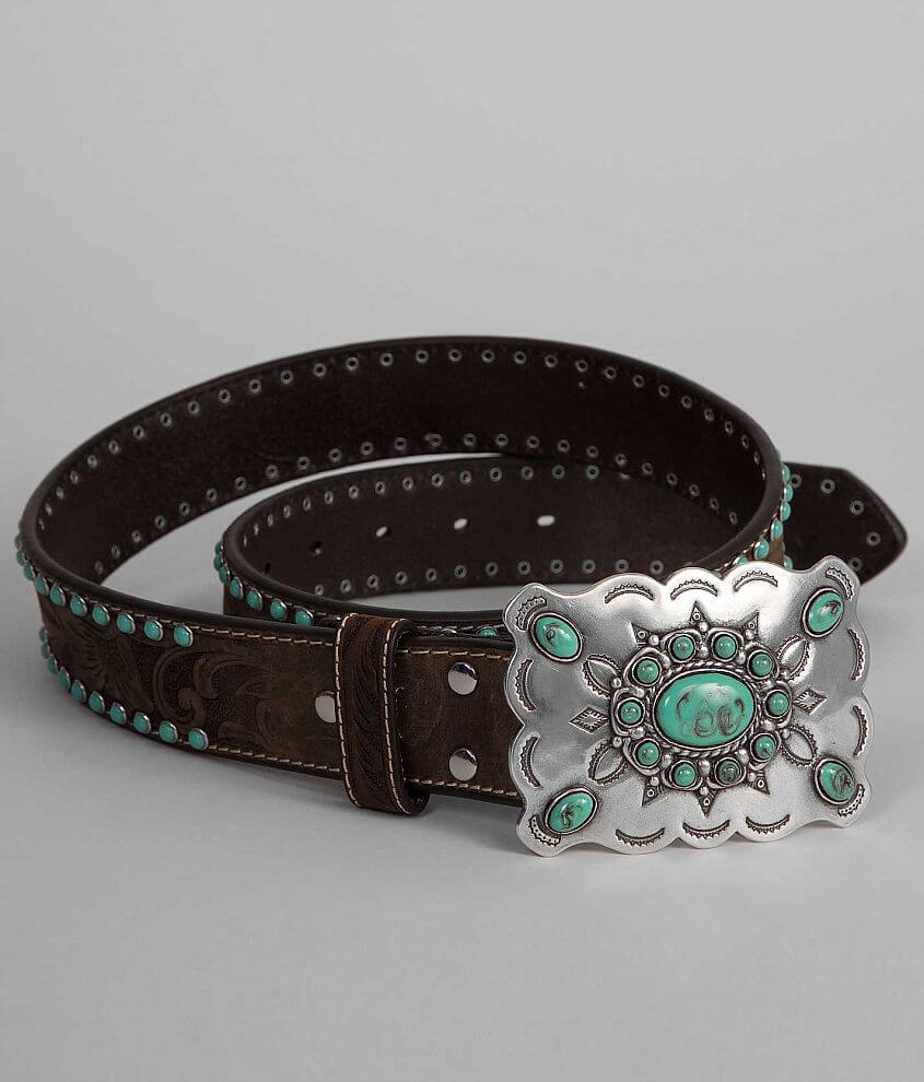 Nocona Embossed Belt Women's Belts in Brown Buckle