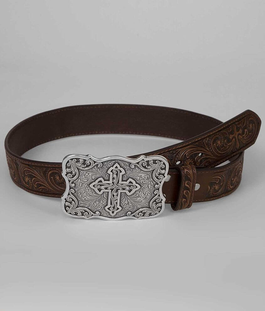 Nocona Cross Belt Women's Belts in Brown Buckle