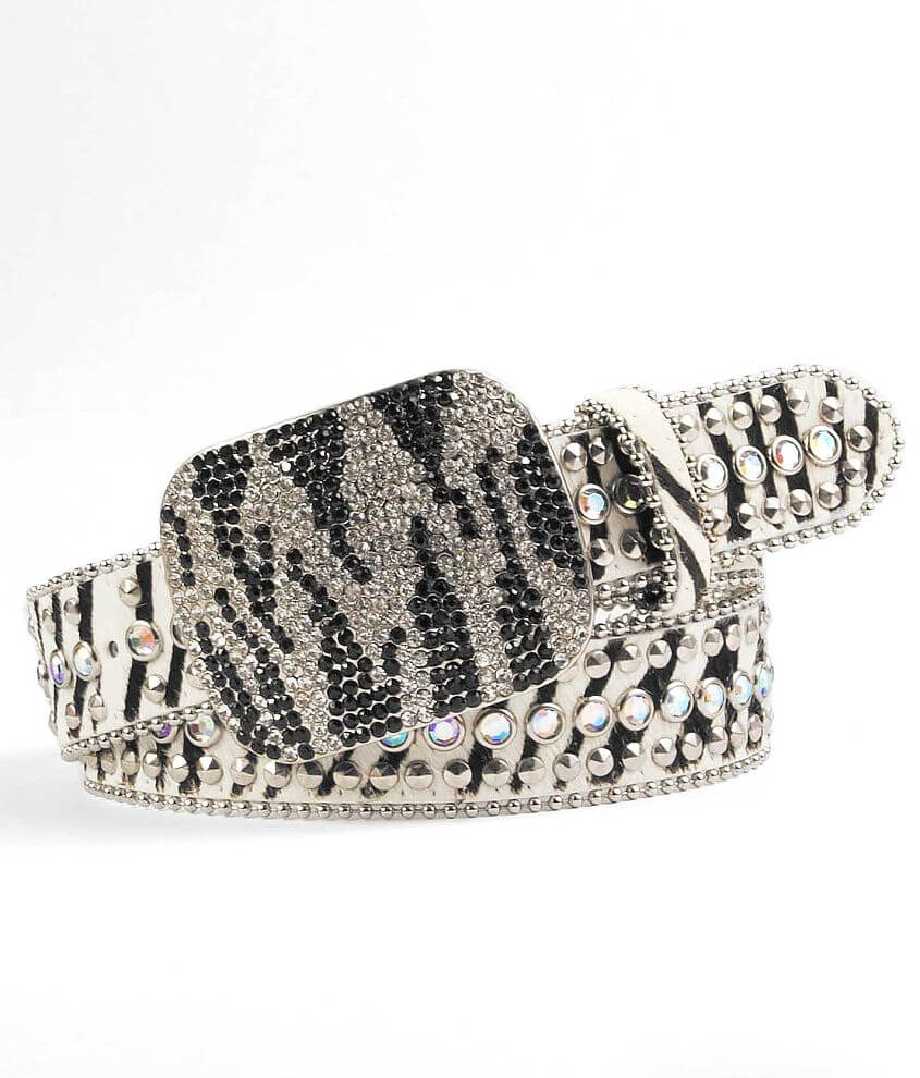 Nocona Zebra Belt Women's Belts in White Black Buckle