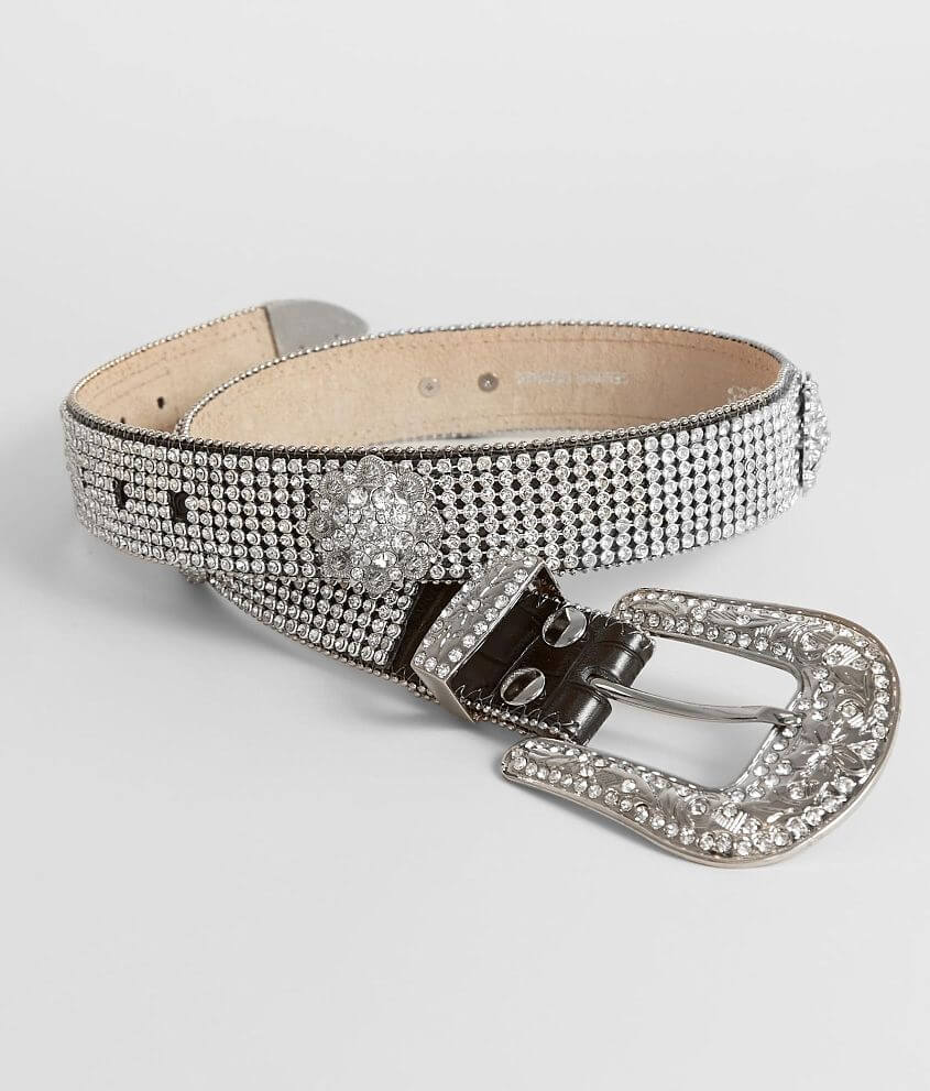 Leather Glitz Belt - Women's Belts in Silver | Buckle
