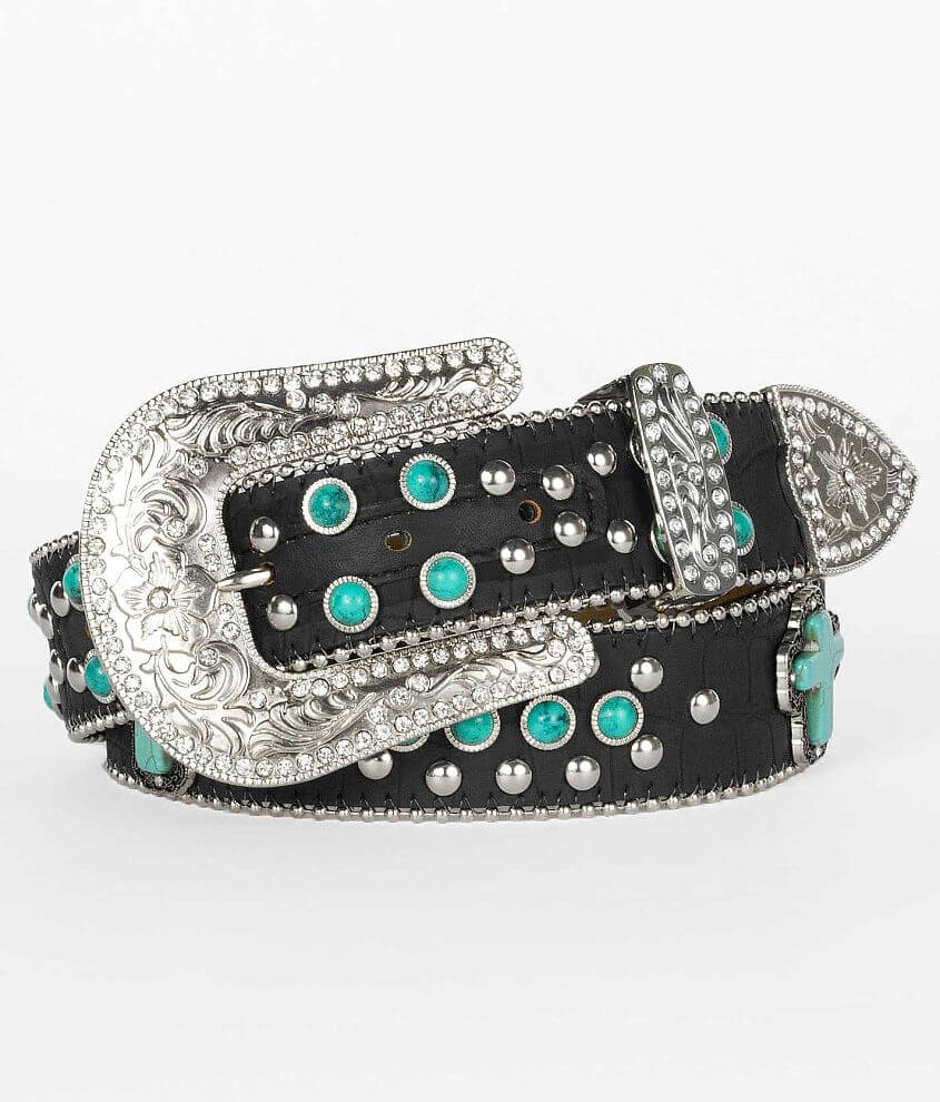 Blazin Roxx Stone & Stud Belt - Women's Belts in Black Turq | Buckle