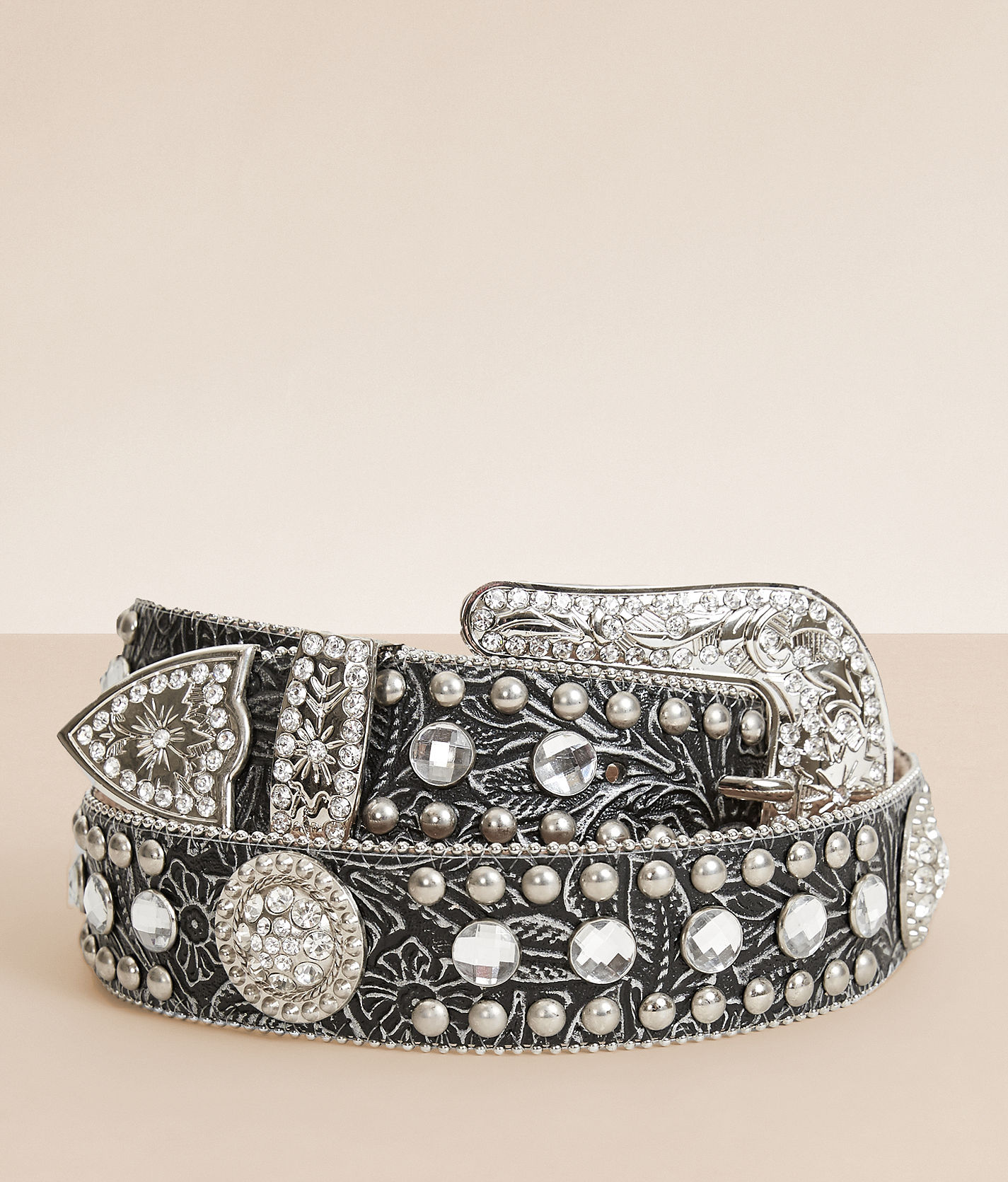 Blazin Roxx® Glitz Leather Belt - Women's Belts in Black | Buckle