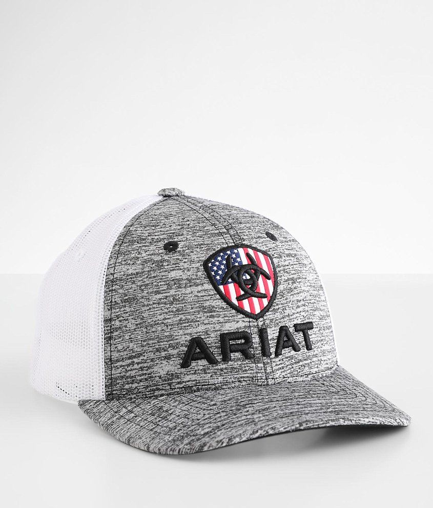 Boys - Ariat Flag Trucker Hat front view