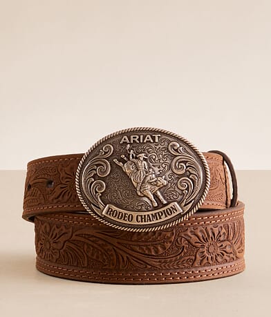 Ariat Boys - Floral Embossed Leather Belt front view
