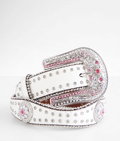 Nocona Girls - Glitz Western Leather Belt front view