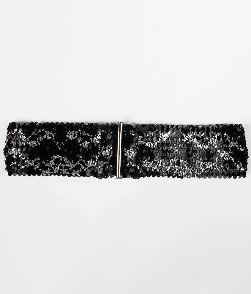 Black sequin belt sale