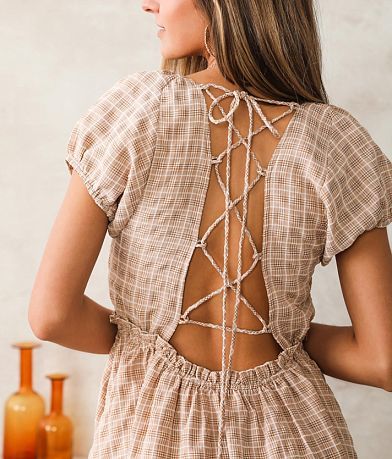 Mable Plaid Back Lace-Up Dress MISC_DETAIL_2