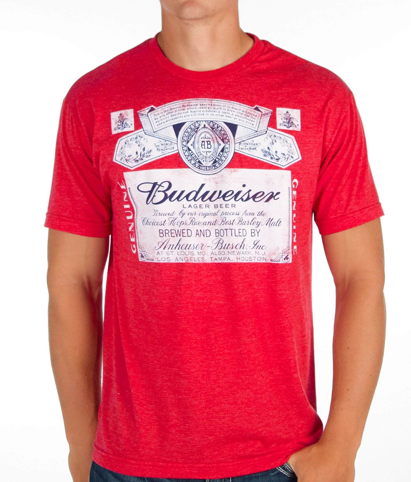 Vintage Budweiser T-Shirt - Men's T-Shirts in Red Heather | Buckle