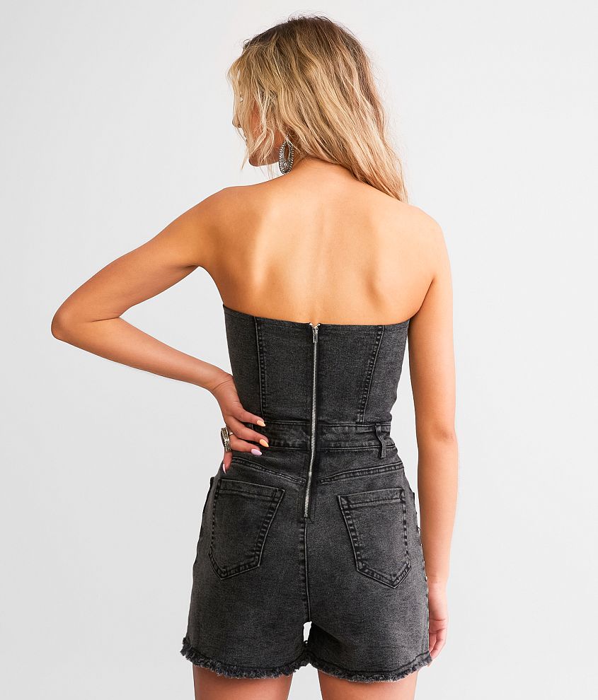 Studded Denim Romper