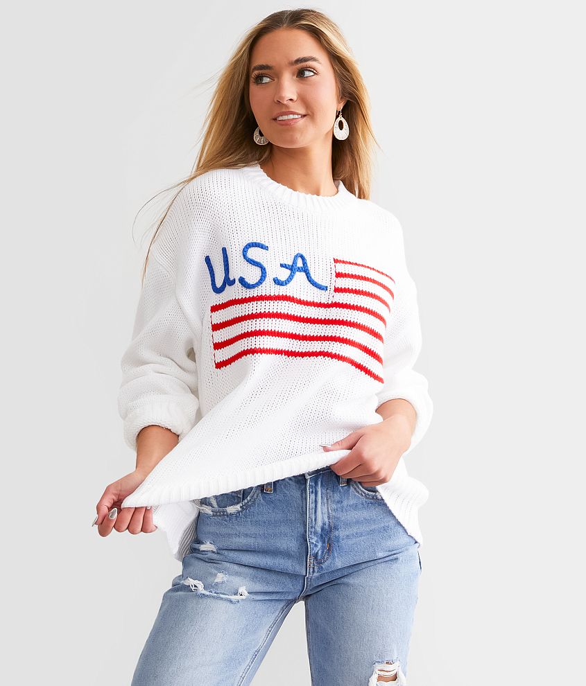 Main Strip USA Flag Sweater - Women's Sweaters in White | Buckle