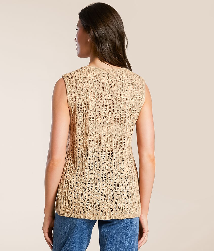 Front Tie Cardigan Sweater Vest - thumbnail 6