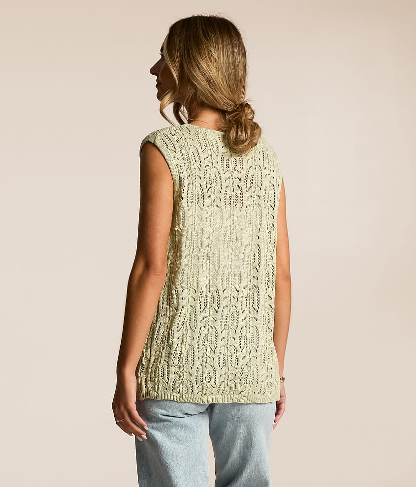 Front Tie Cardigan Sweater Vest - thumbnail 3