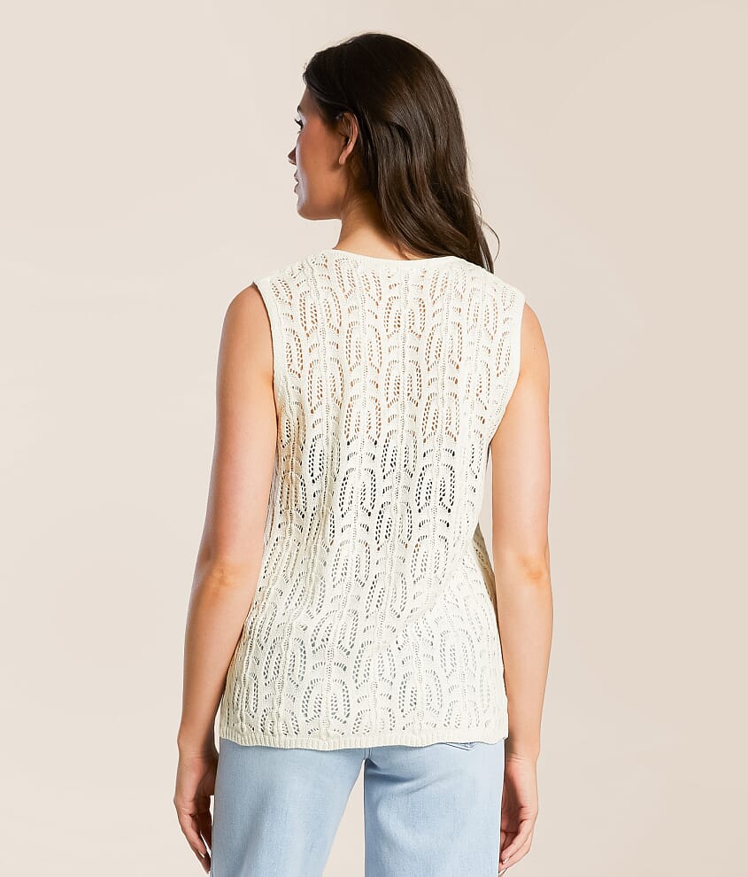 Front Tie Cardigan Sweater Vest - thumbnail 9