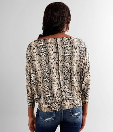 Main Strip Snake Print Top BACK