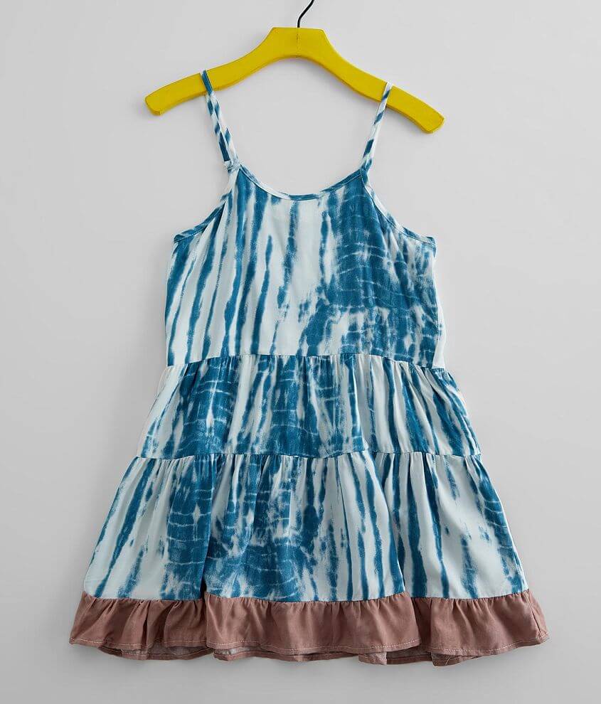 Girls - Vintage Havana Tie Dye Ruffle Dress front view