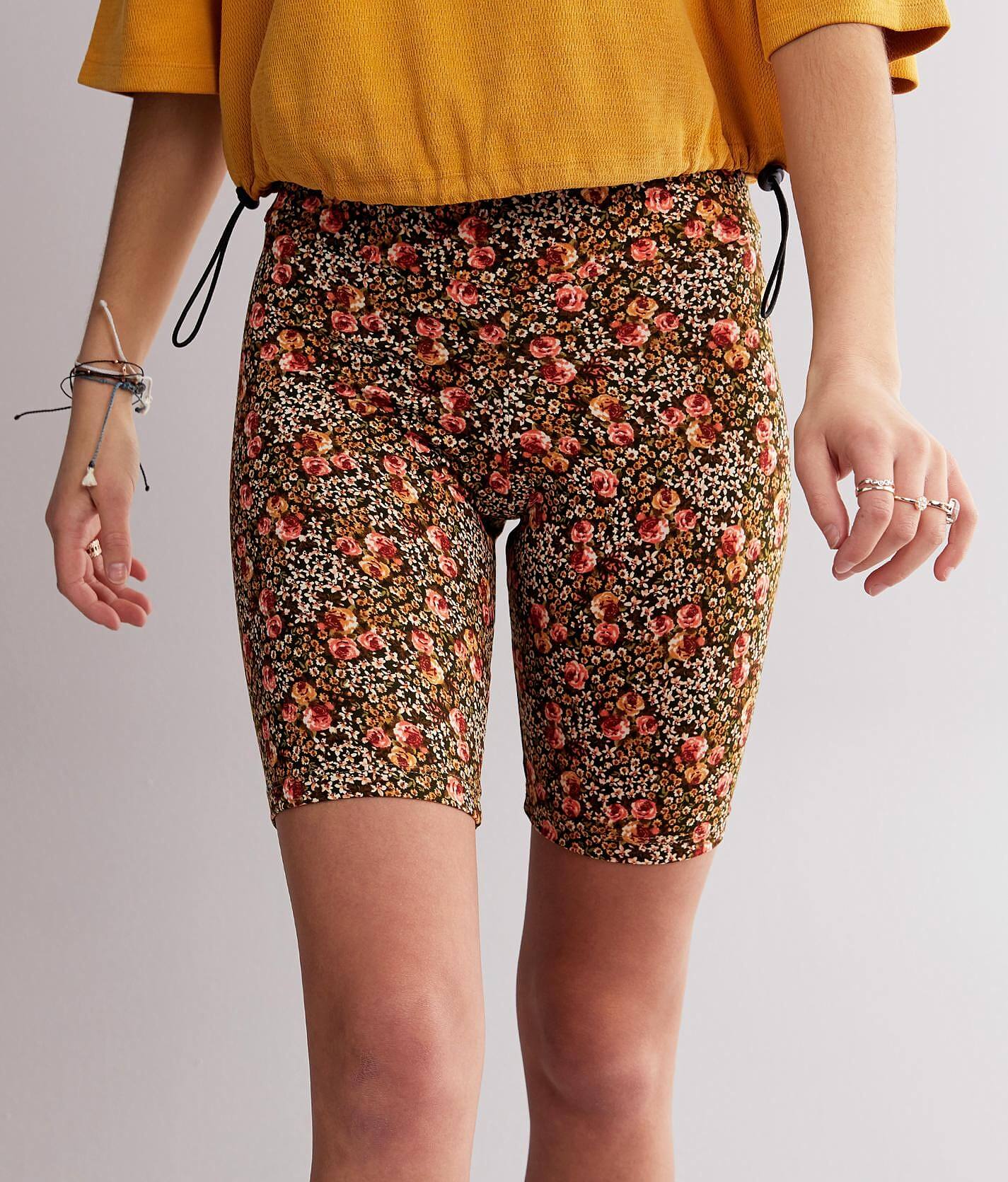 floral biker shorts