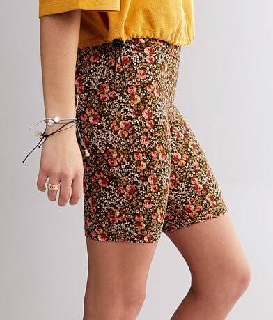 BKE core Brushed Knit Floral Biker Short full right side view