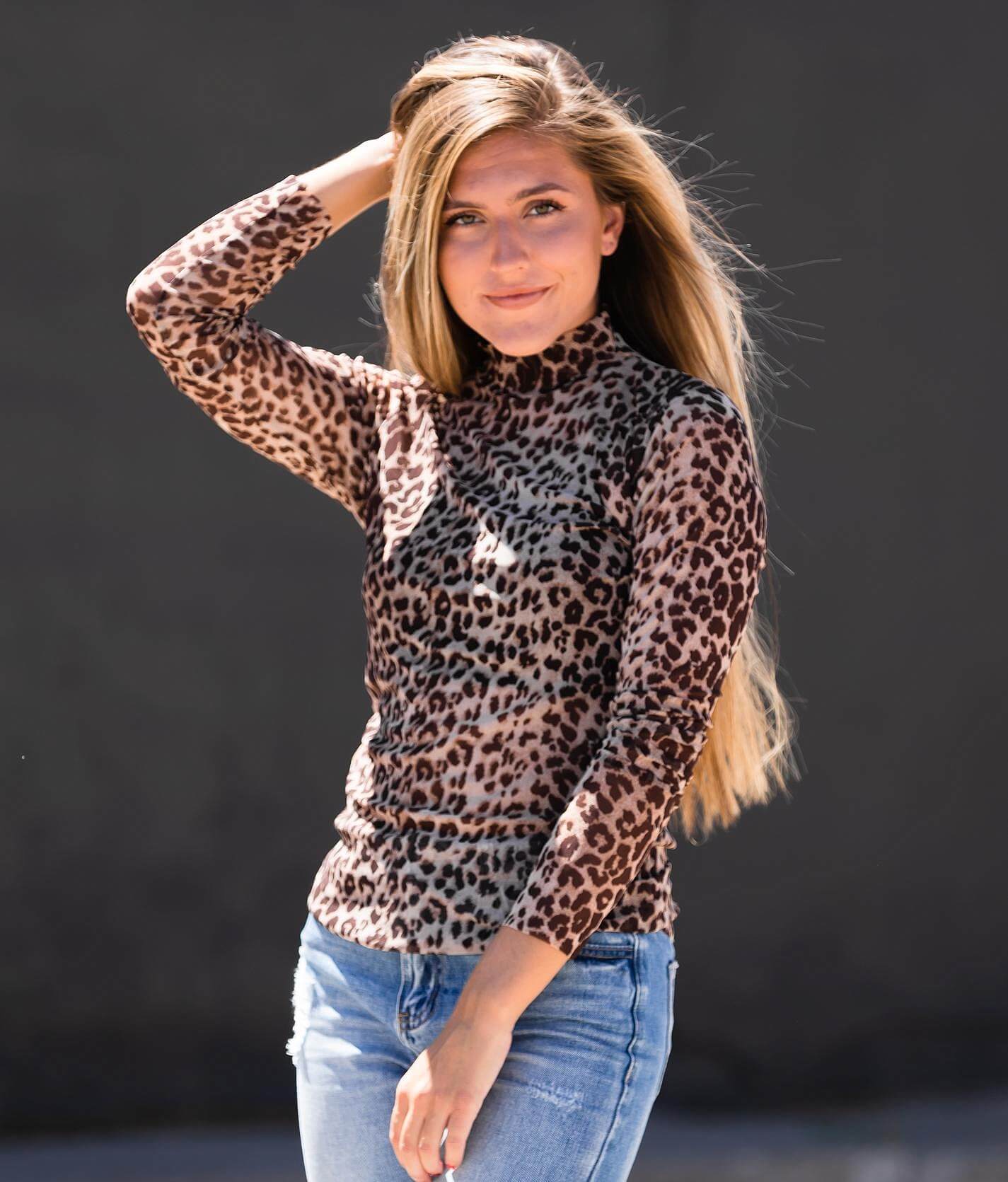 cheetah mesh top