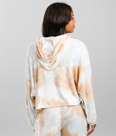 BKE Brushed Knit Oversized Tie Dye Hoodie BACK