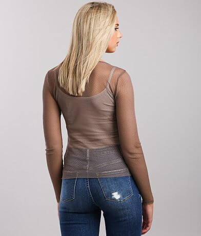 Willow &amp; Root Fishnet Mesh Top back view