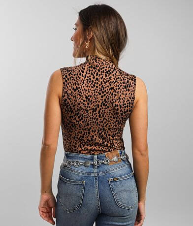 red by BKE Cheetah Print Bodysuit BACK