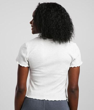 FITZ + EDDI Cropped Lettuce Trim Top back view