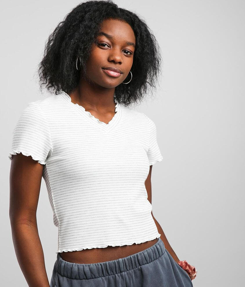 FITZ + EDDI Lettuce Trim Cropped Top