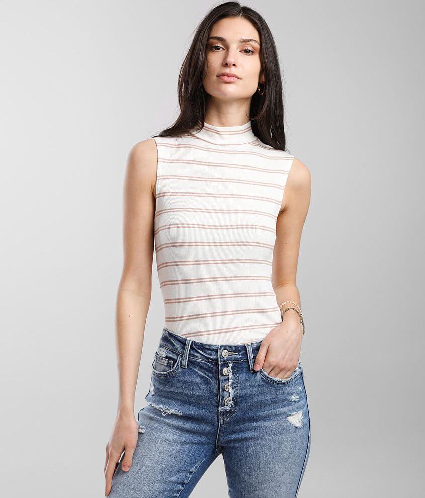 White mock clearance neck sleeveless top