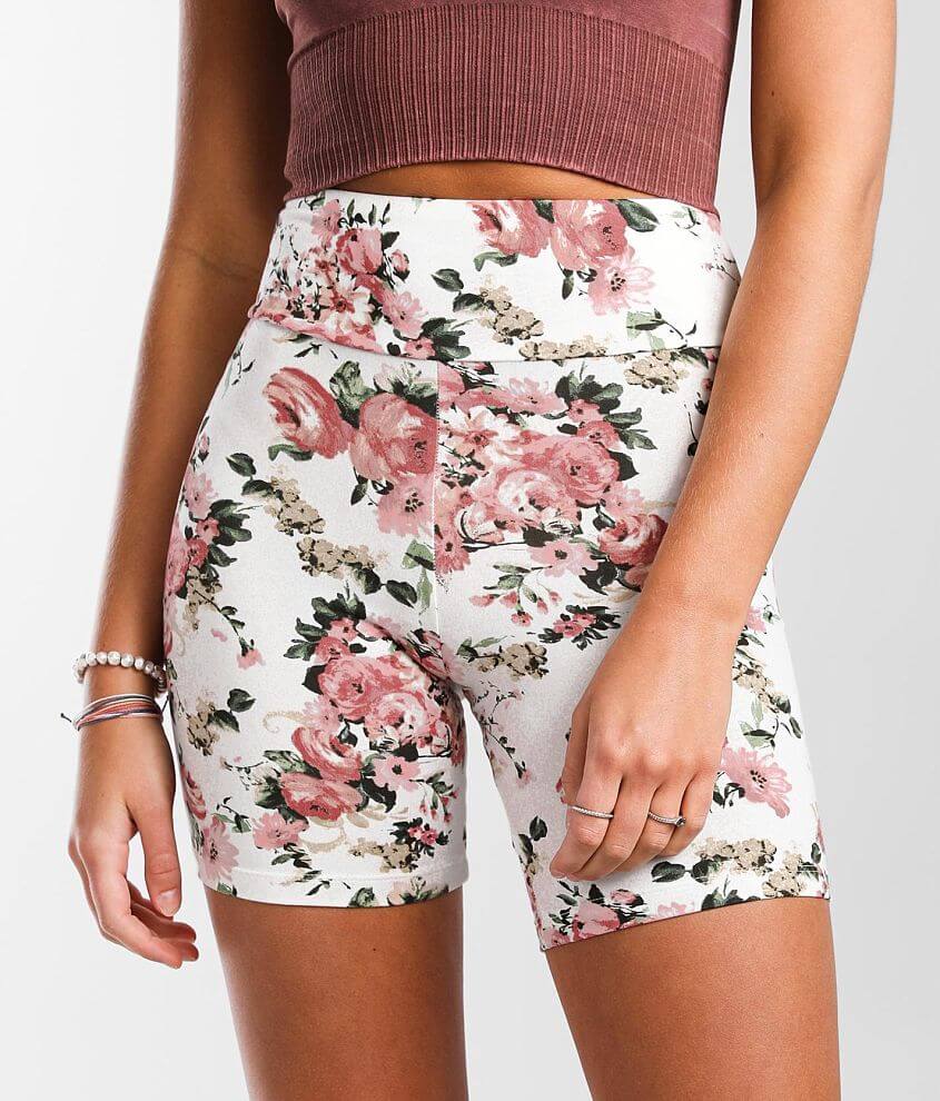 Floral print best sale biker shorts