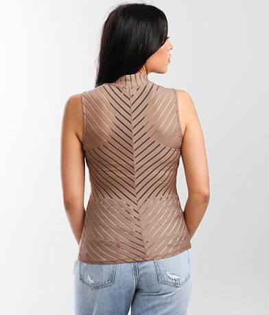 Willow &amp; Root Mitered Stripe Mesh Tank Top back view