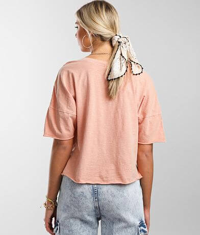 Gilded Intent Split Neck T-Shirt BACK