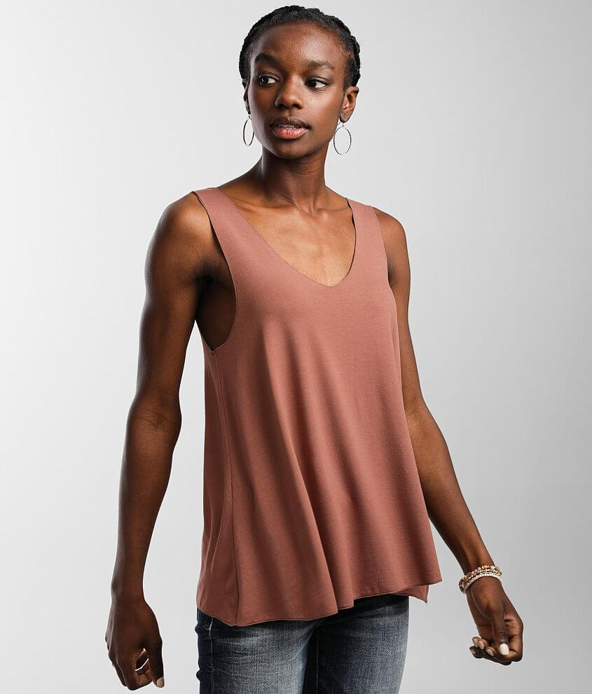 BKE Double V-Neck Tank Top front view