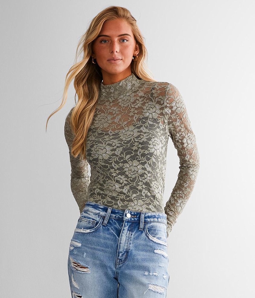 grey lace shirt