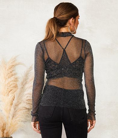 Willow &amp; Root Sheer Sparkle Top BACK