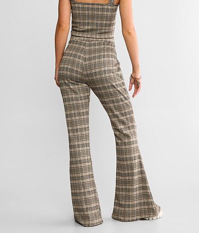 Willow &amp; Root Plaid Split Flare Pant BACK