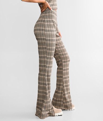 Willow &amp; Root Plaid Split Flare Pant FULL_RIGHT_SIDE