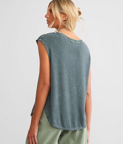 Gilded Intent Washed Thermal Tank Top back view