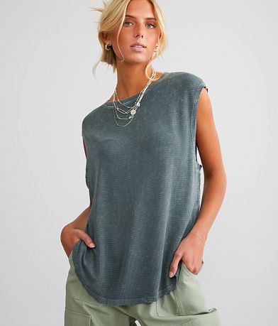 Gilded Intent Washed Thermal Tank Top front view