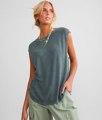 Gilded Intent Washed Thermal Tank Top full right side view