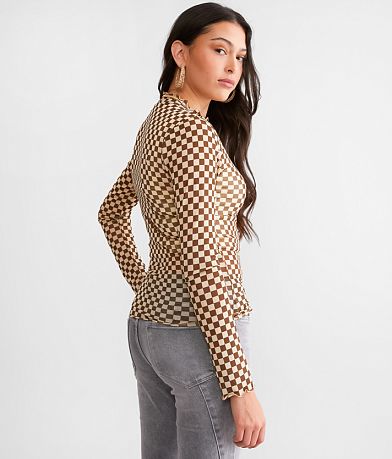 Willow &amp; Root Checkered Mesh Top BACK